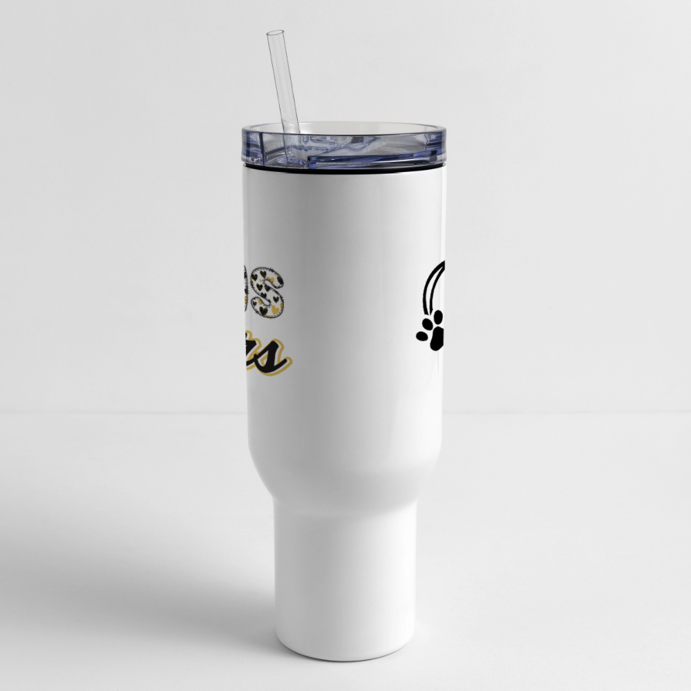 MPHS Black & Gold Love/ We Love Our Tigers 40 oz Travel Tumbler - white