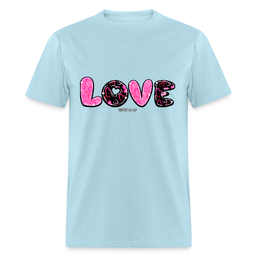 John 3:16 Pink and Black Classic T-Shirt - powder blue