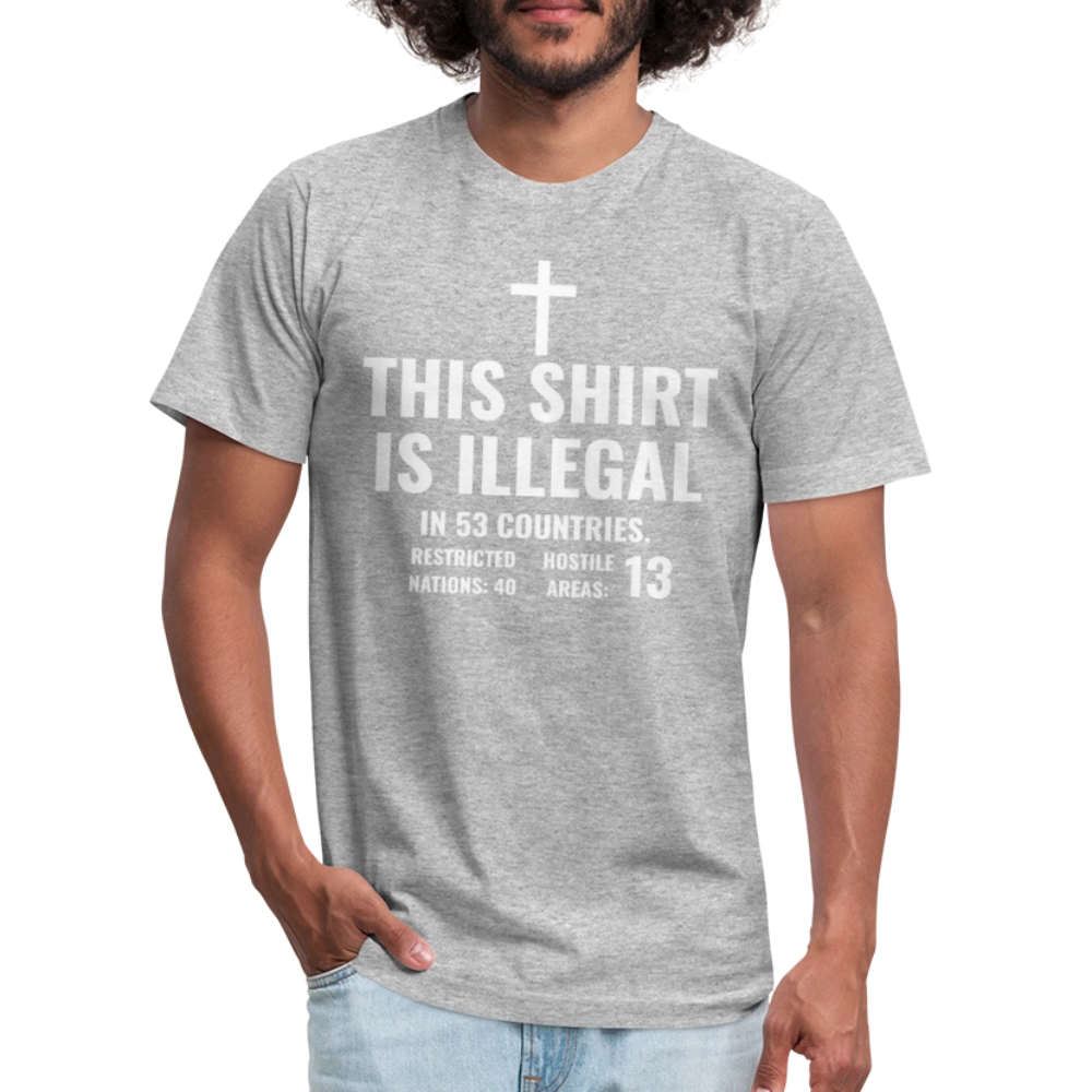 Illegal Shirt Jersey T-Shirt by Bella + Canvas - heather gray