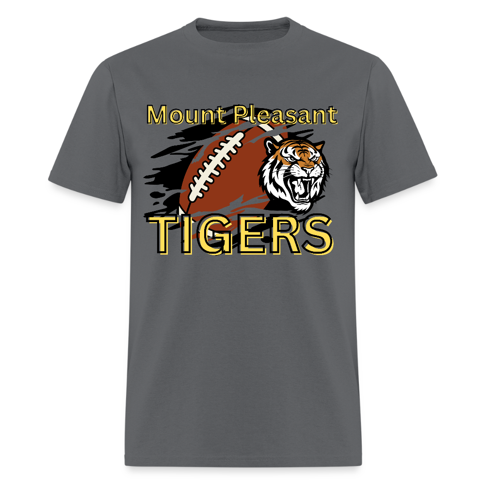 Mount Pleasant TIGERS Football T-Shirt | GILDAN 5000 - charcoal