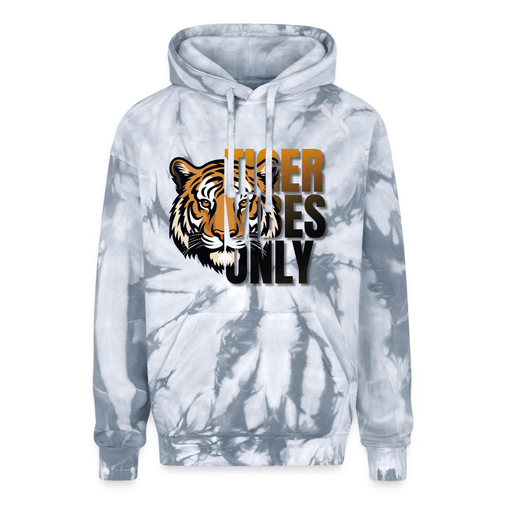 Tiger Vibes Only Adult Tie Dye Hoodie - spider silver
