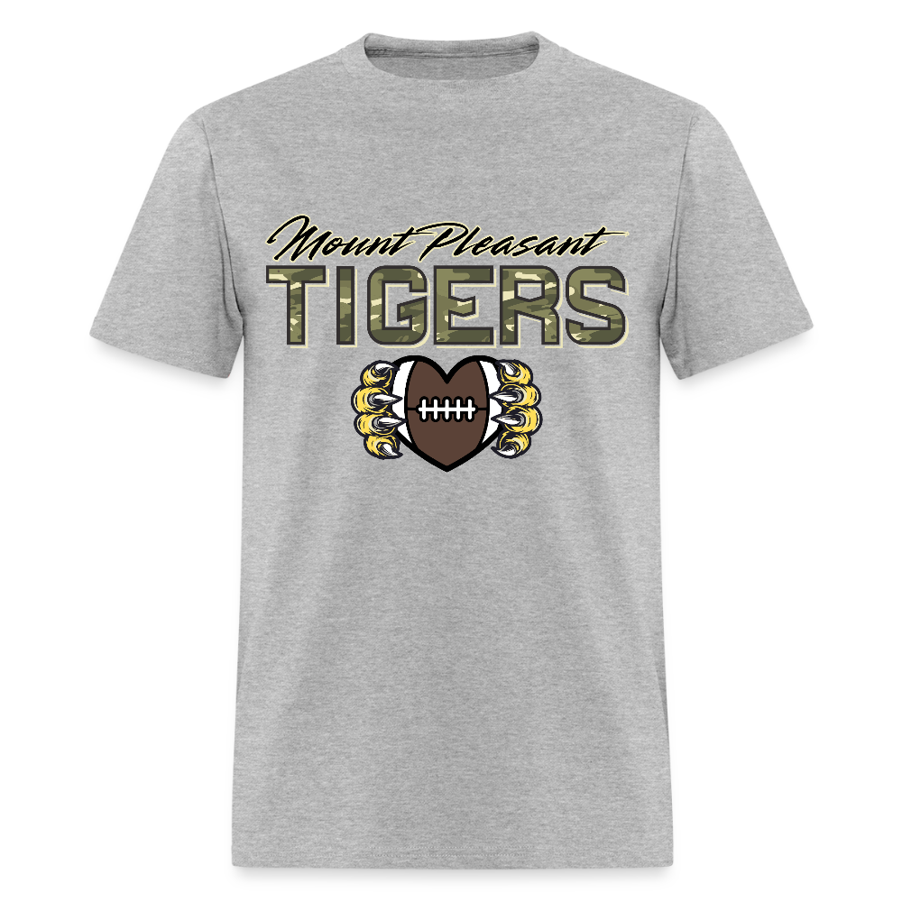 MP Tiger Camo Football Love T-Shirt | GILDAN 5000 - heather gray