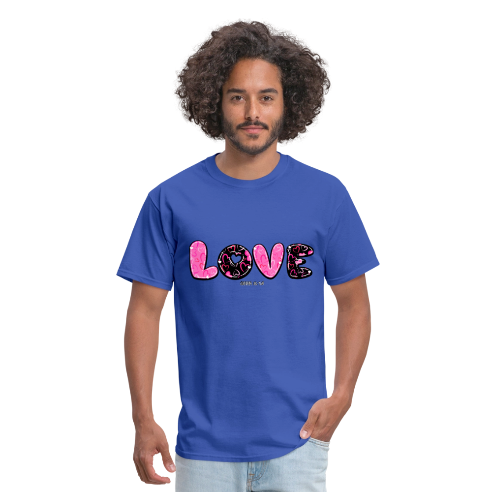 John 3:16 Pink and Black Classic T-Shirt - royal blue