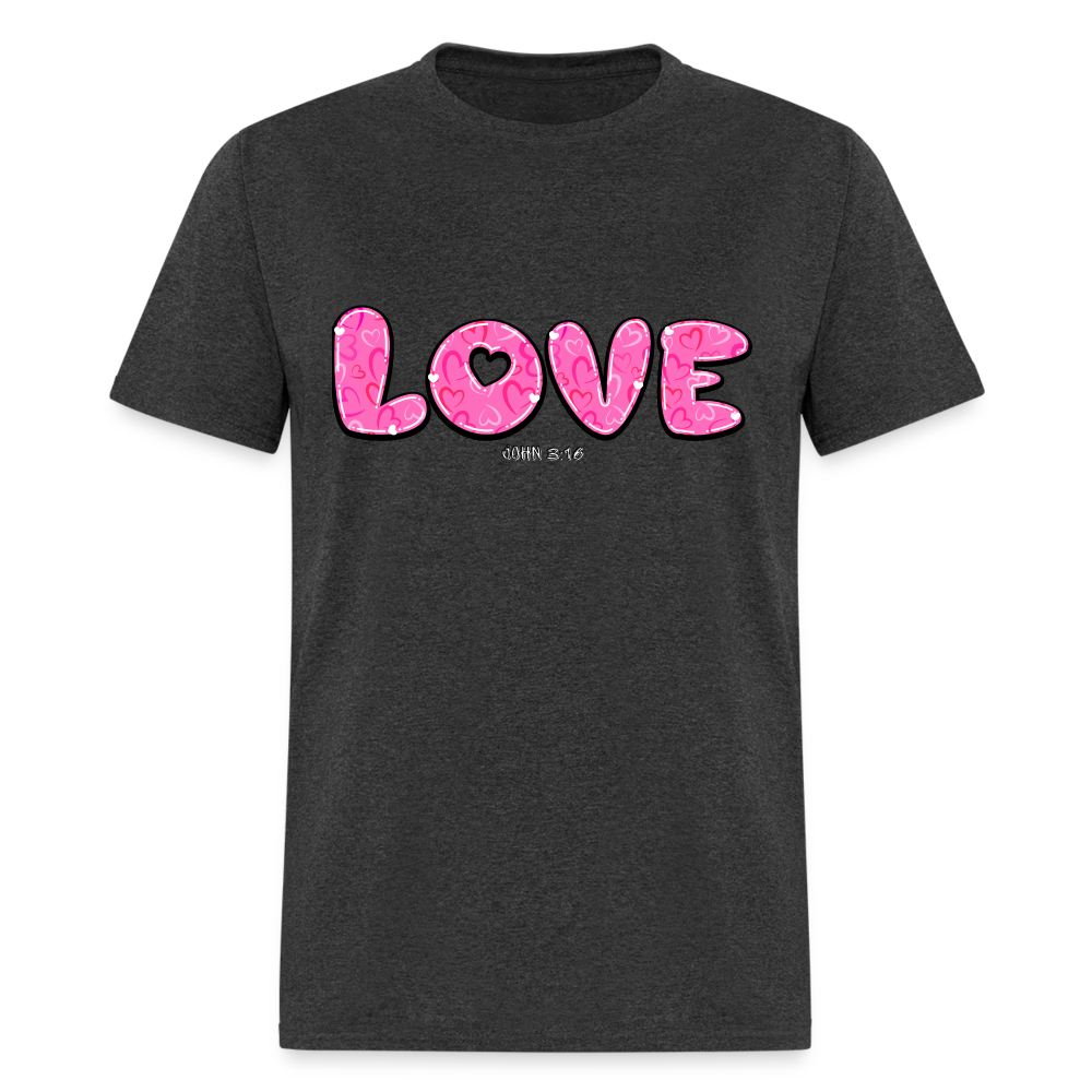 John 3:16 Pink Classic T-Shirt - heather black