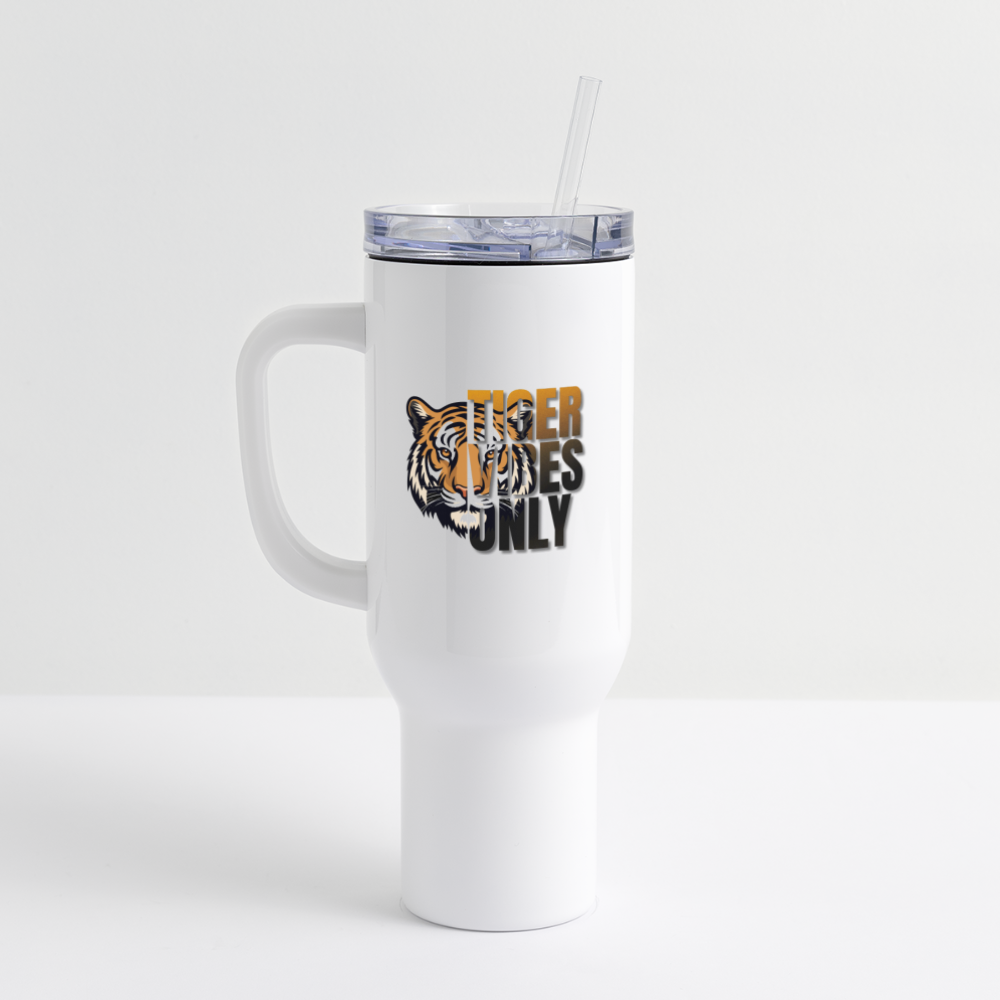 Tiger Vibes Only 40 oz Travel Tumbler - white