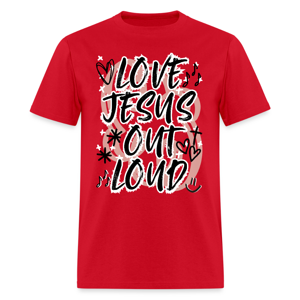 LOVE JESUS OUT LOUD DOODLE Unisex Classic T-Shirt - red
