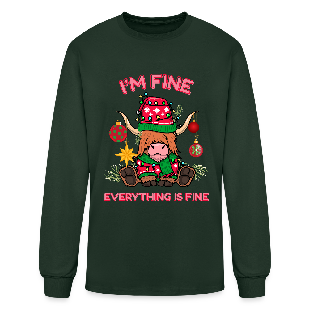 Everything's Fine Long Sleeve T-Shirt - forest green