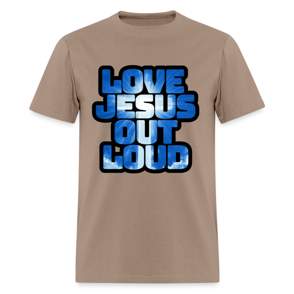 Love Jesus Out Loud - Blue and White Unisex Classic T-Shirt - brown savana