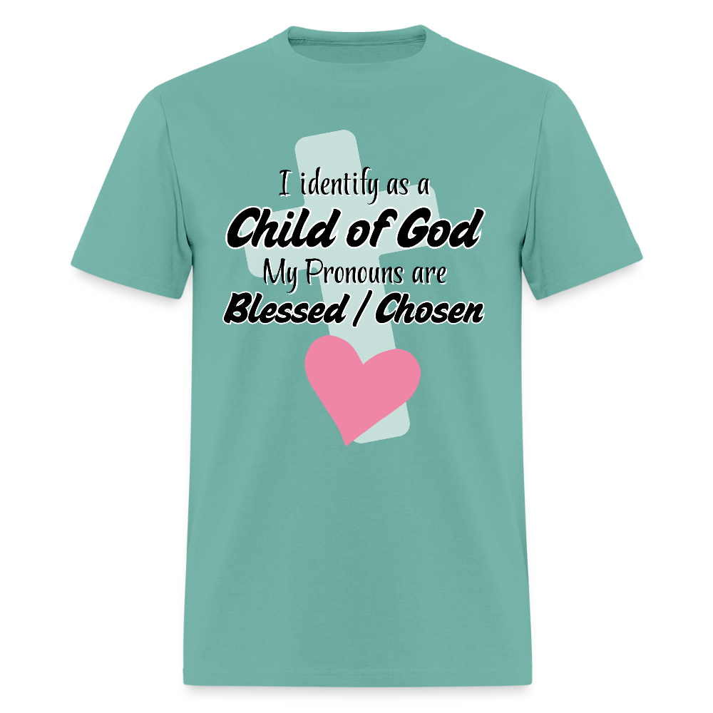 Child of God Cross & Heart Classic T-Shirt - aquatic