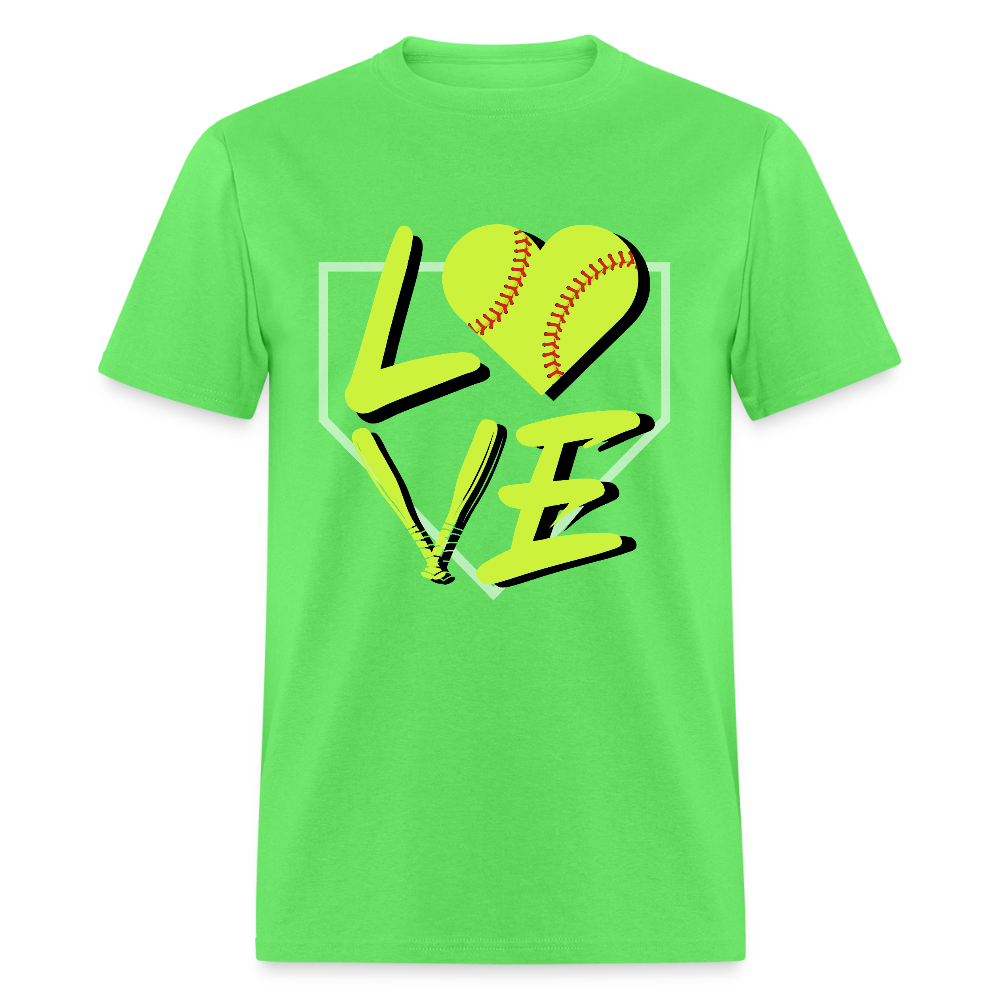 Softball LOVE Block Classic T-Shirt - kiwi