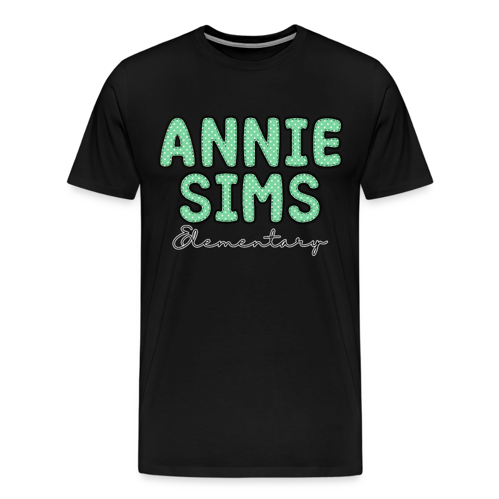 Annie Sims Polka Dots Premium Adult T-Shirt - black