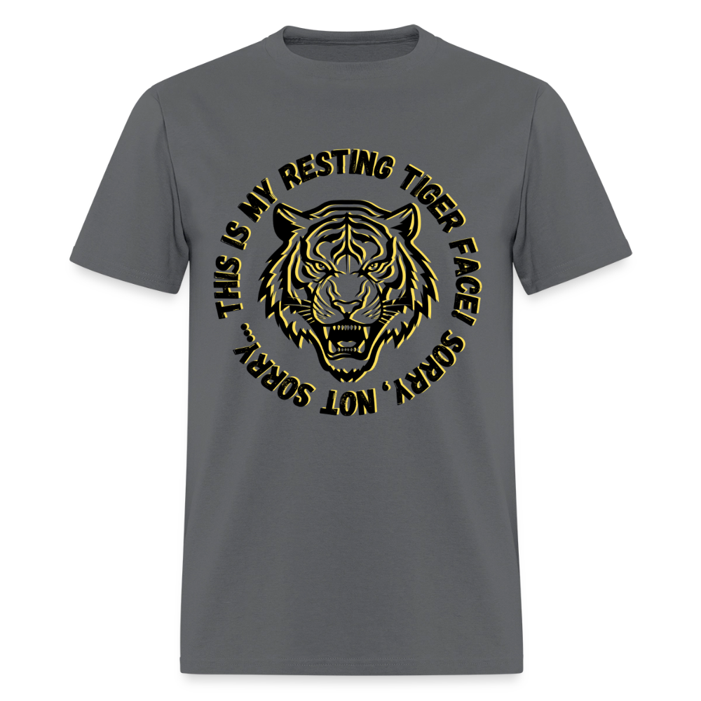 Resting Tiger Face 3 T-Shirt | GILDAN 5000 - charcoal