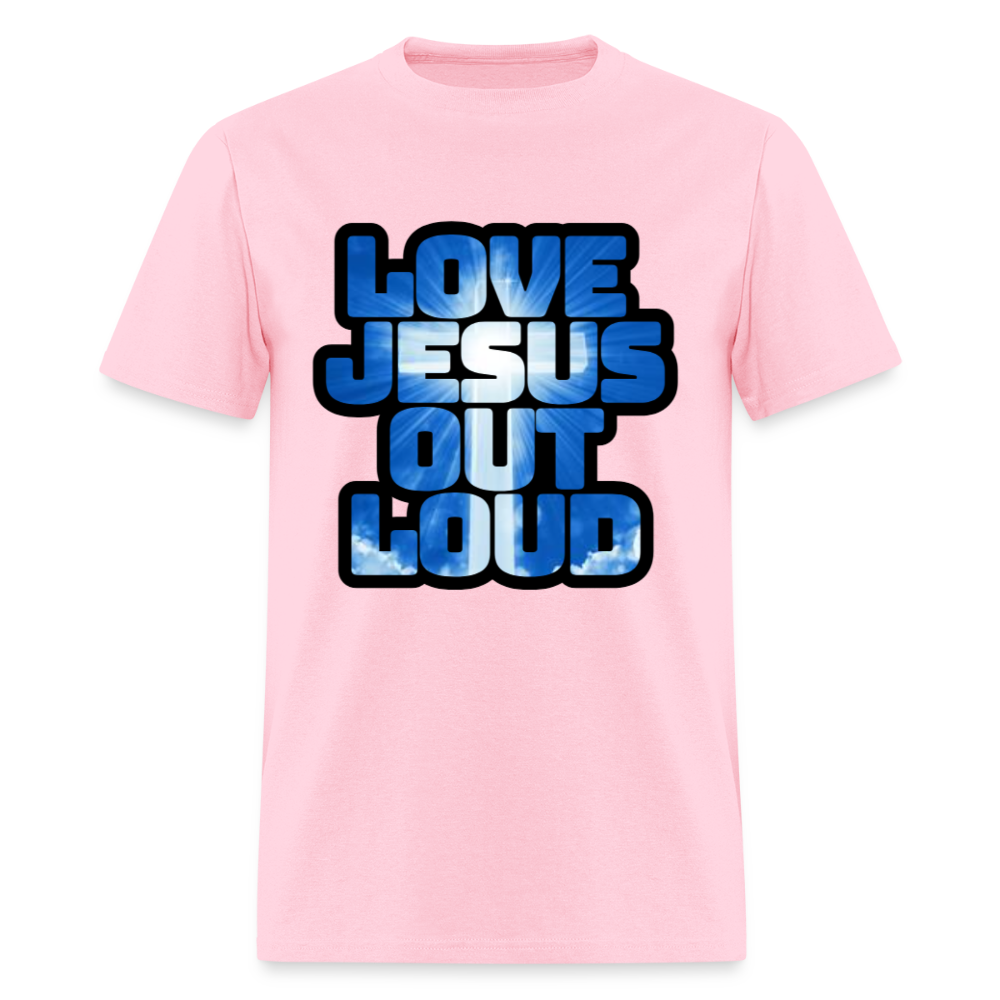 Love Jesus Out Loud - Blue and White Unisex Classic T-Shirt - pink