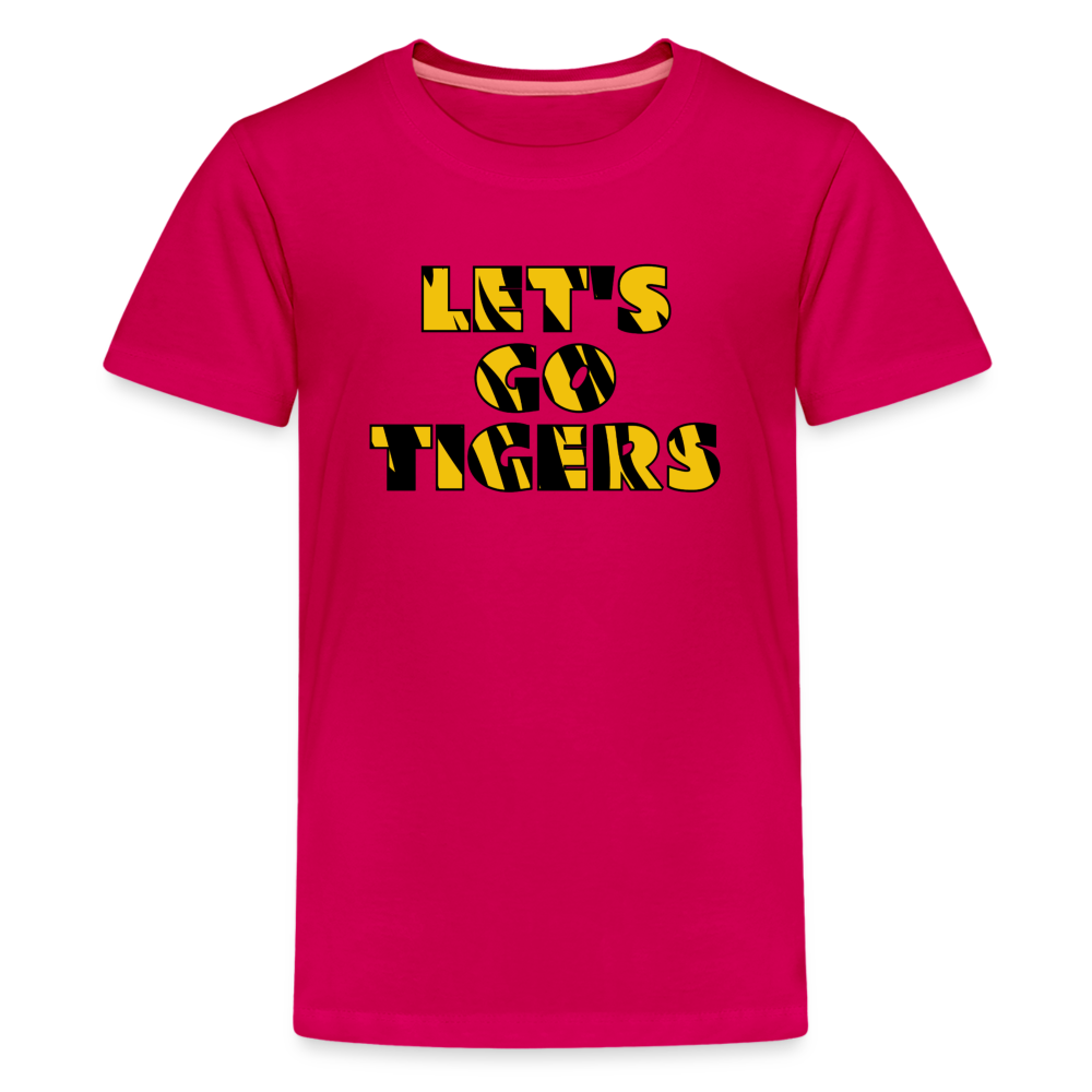Lets Go Tigers Kids T-Shirt - dark pink