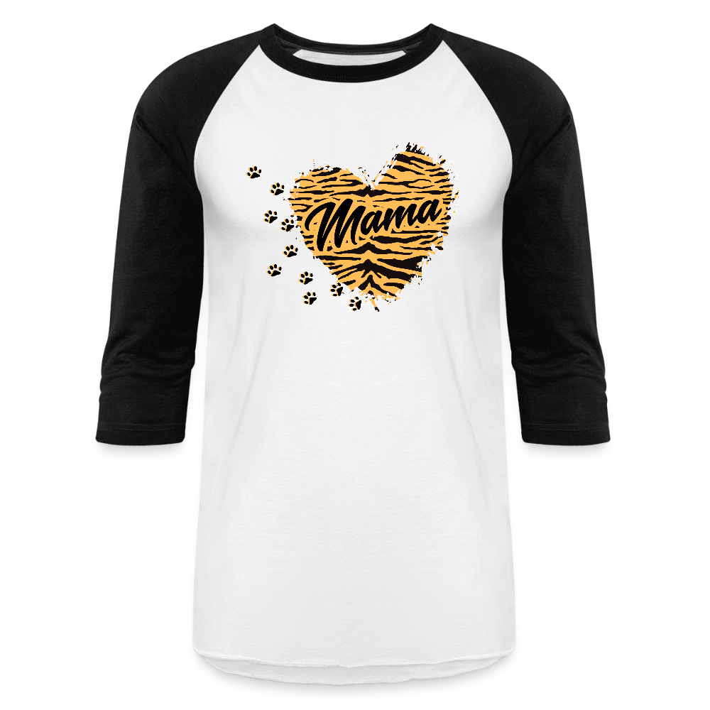 Tiger Mama Baseball T-Shirt - white/black