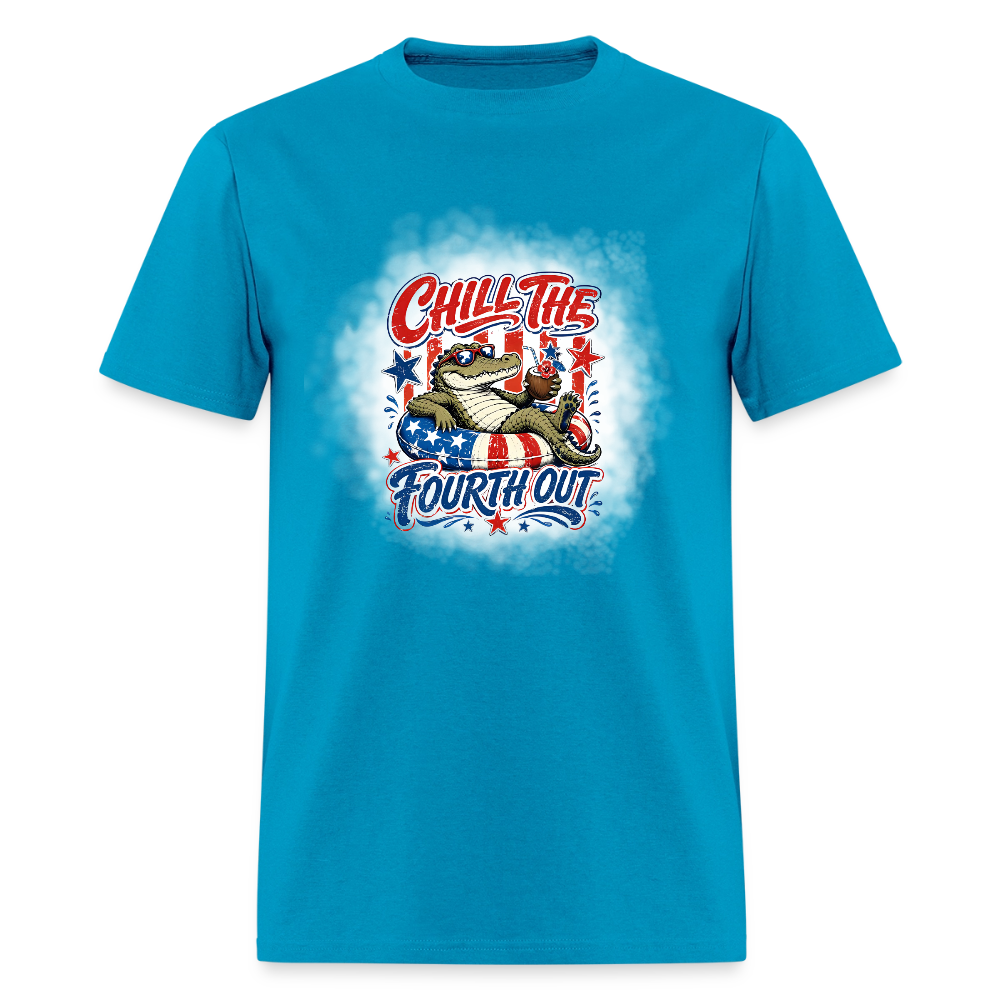 Chill the Fourth Out Croc T-Shirt | GILDAN 5000 - turquoise