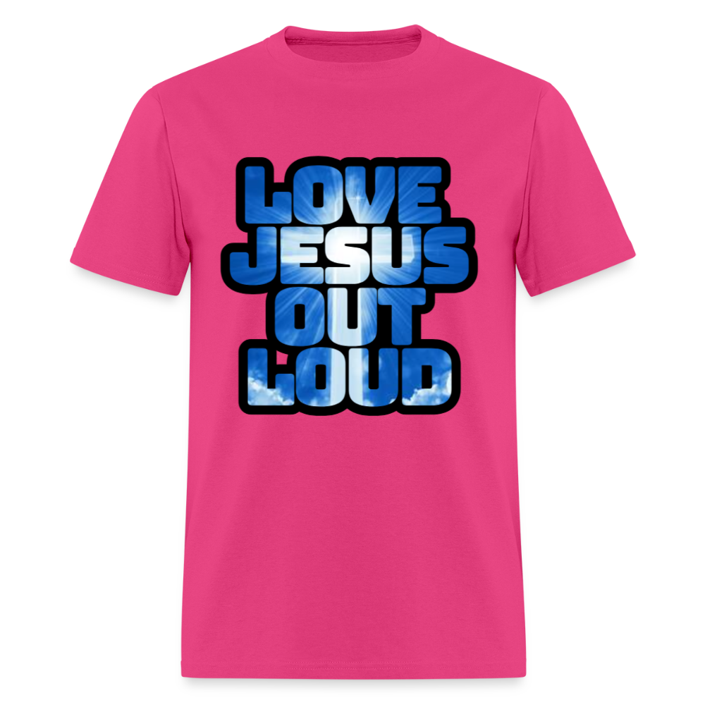 Love Jesus Out Loud - Blue and White Unisex Classic T-Shirt - fuchsia
