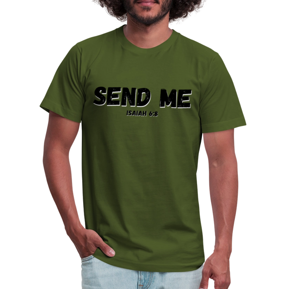 Send Me Unisex Jersey T-Shirt by Bella + Canvas - olive