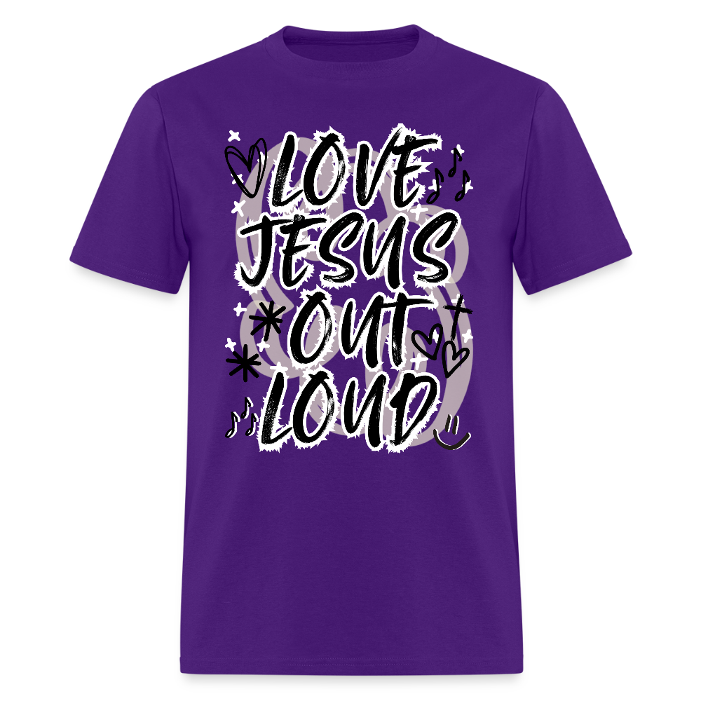 LOVE JESUS OUT LOUD DOODLE Unisex Classic T-Shirt - purple