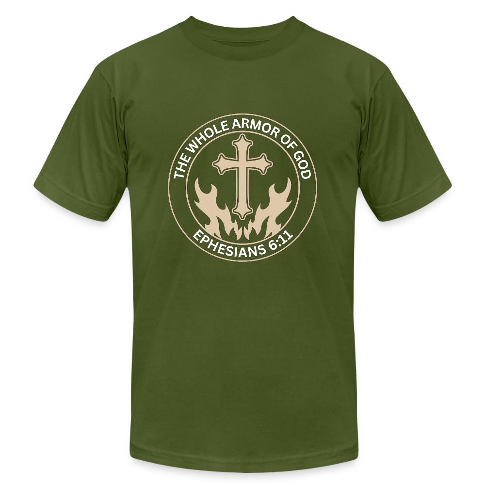 Ephesians 6:11 Unisex Jersey T-Shirt by Bella + Canvas - olive
