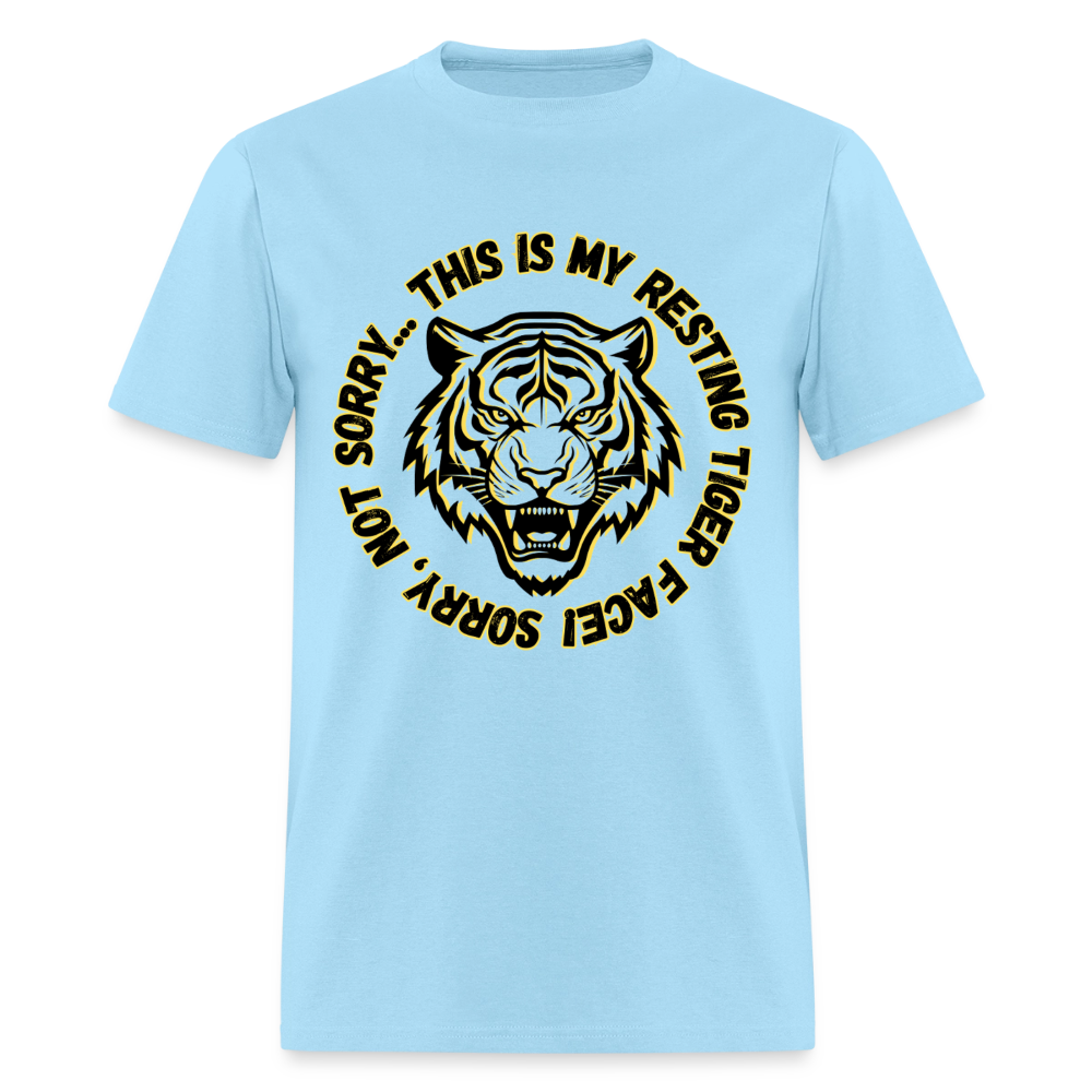 Resting Tiger Face T-Shirt | GILDAN 5000 - powder blue