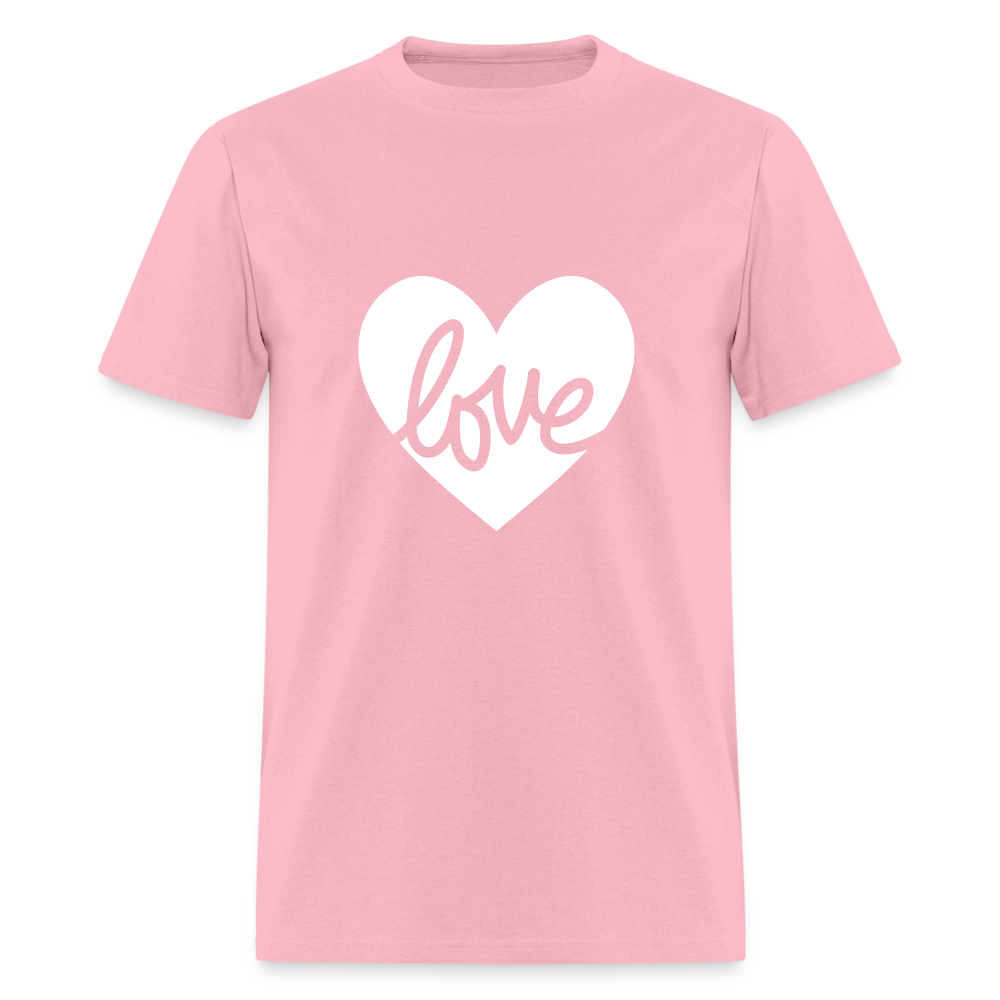 Love White Heart Unisex Classic T-Shirt - pink