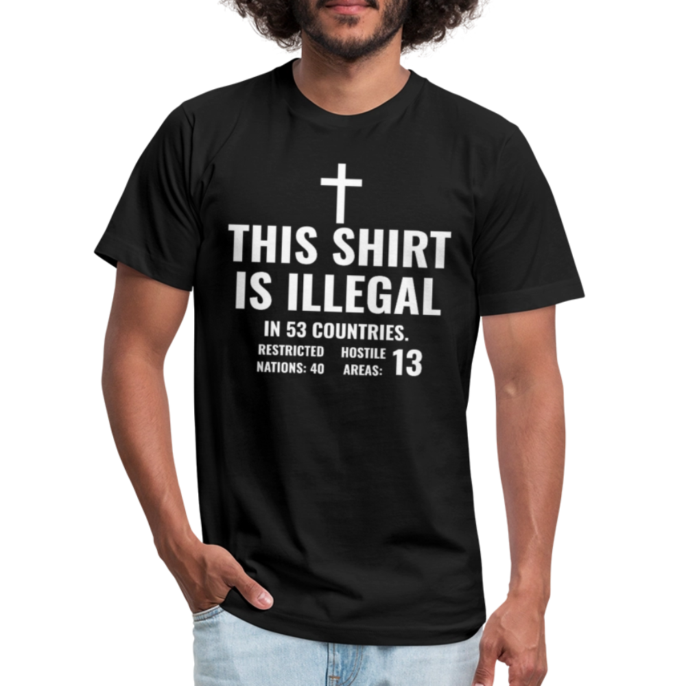 Illegal Shirt Jersey T-Shirt by Bella + Canvas - black