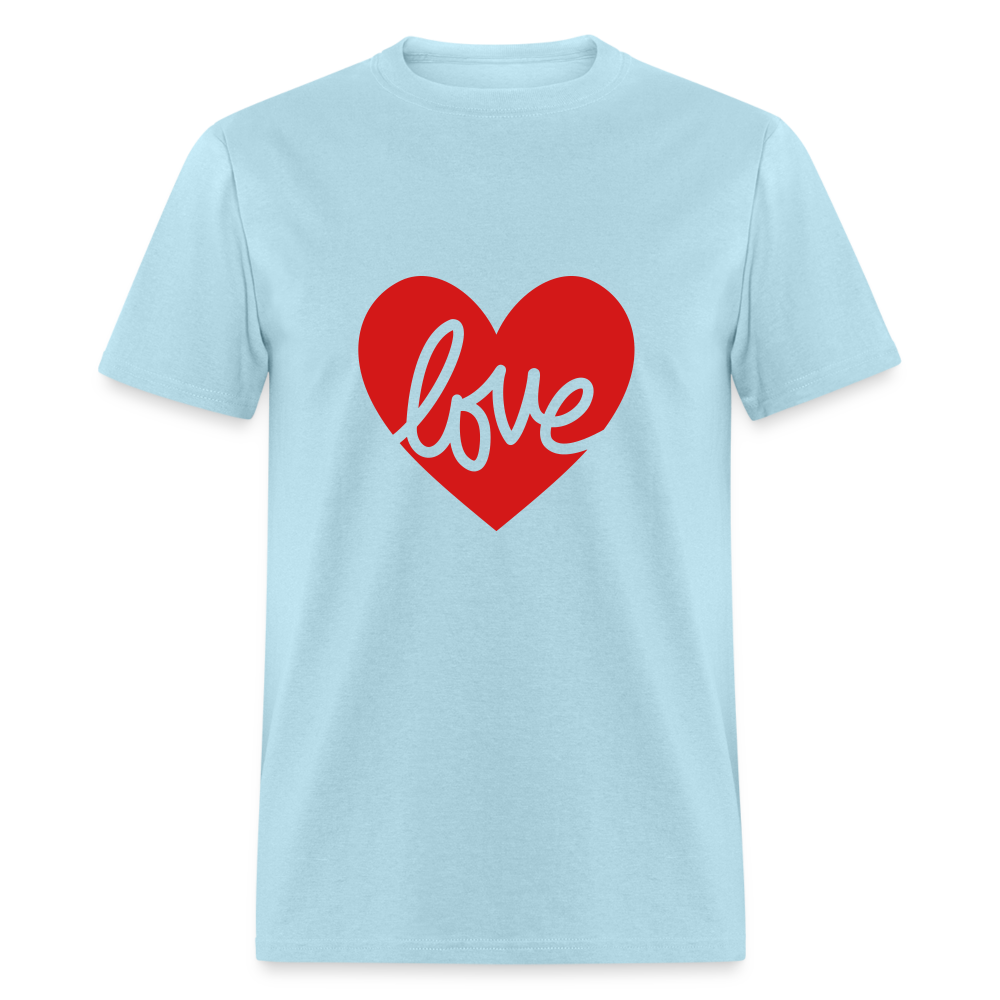 Love Red Heart Unisex Classic T-Shirt - powder blue