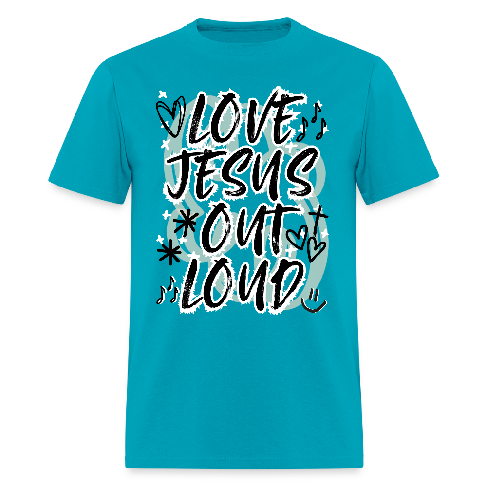 LOVE JESUS OUT LOUD DOODLE Unisex Classic T-Shirt - turquoise
