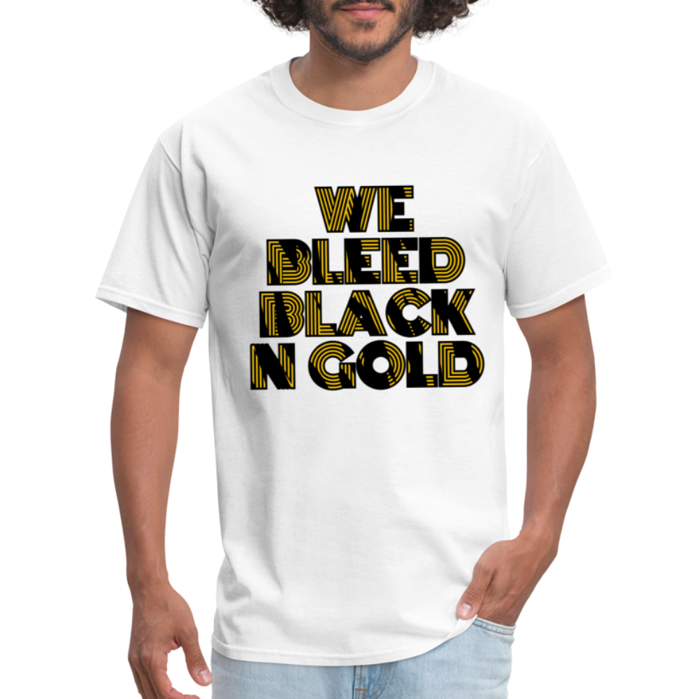 Bleed Black N Gold Unisex Classic T-Shirt - white