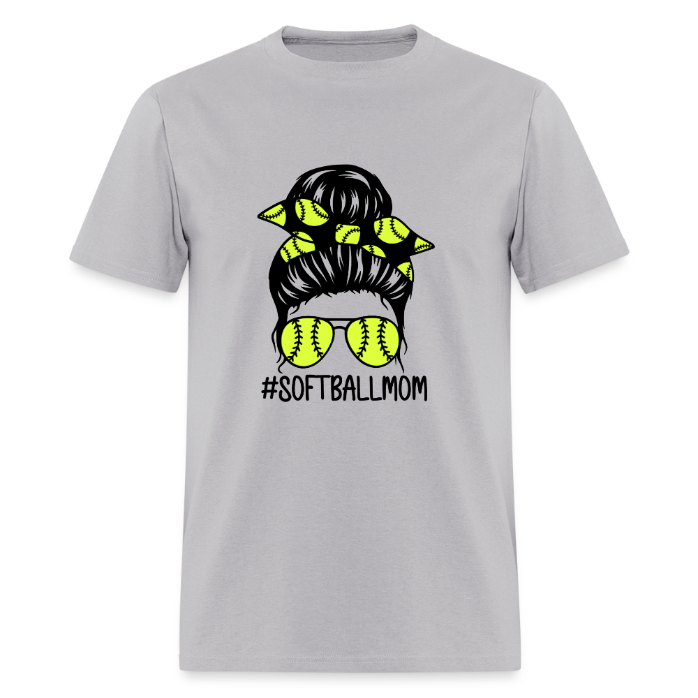 Softball Mom Bun Classic T-Shirt - gravel