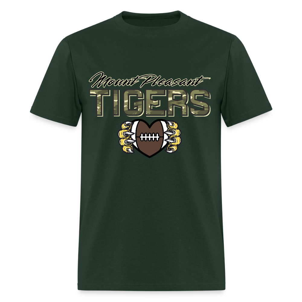 MP Tiger Camo Football Love T-Shirt | GILDAN 5000 - forest green