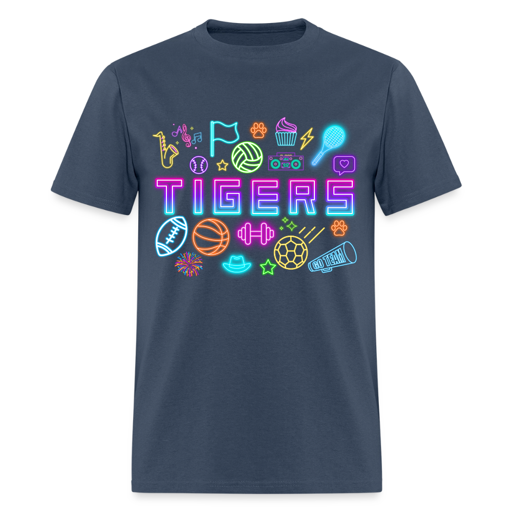 Neon Tigers 2 T-Shirt | GILDAN 5000 - blue dusk
