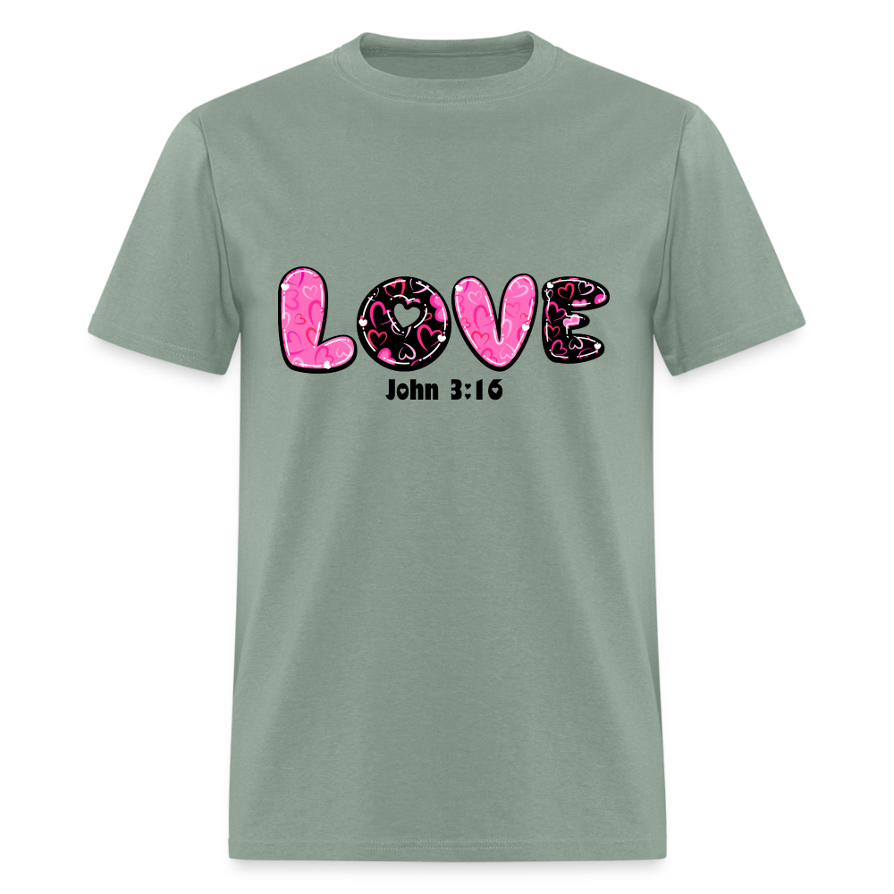 Love John 3:16 Classic T-Shirt - sage