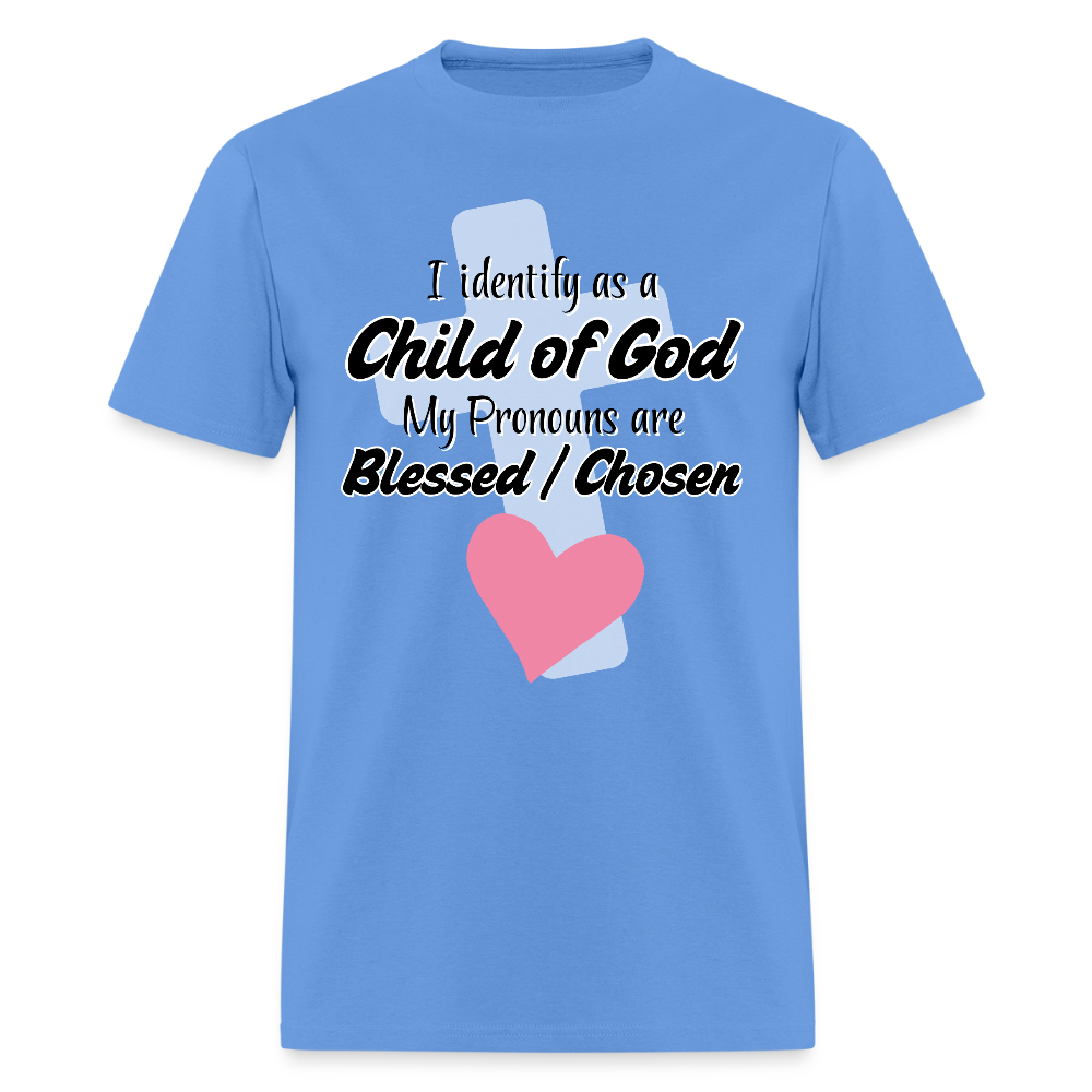 Child of God Cross & Heart Classic T-Shirt - carolina blue
