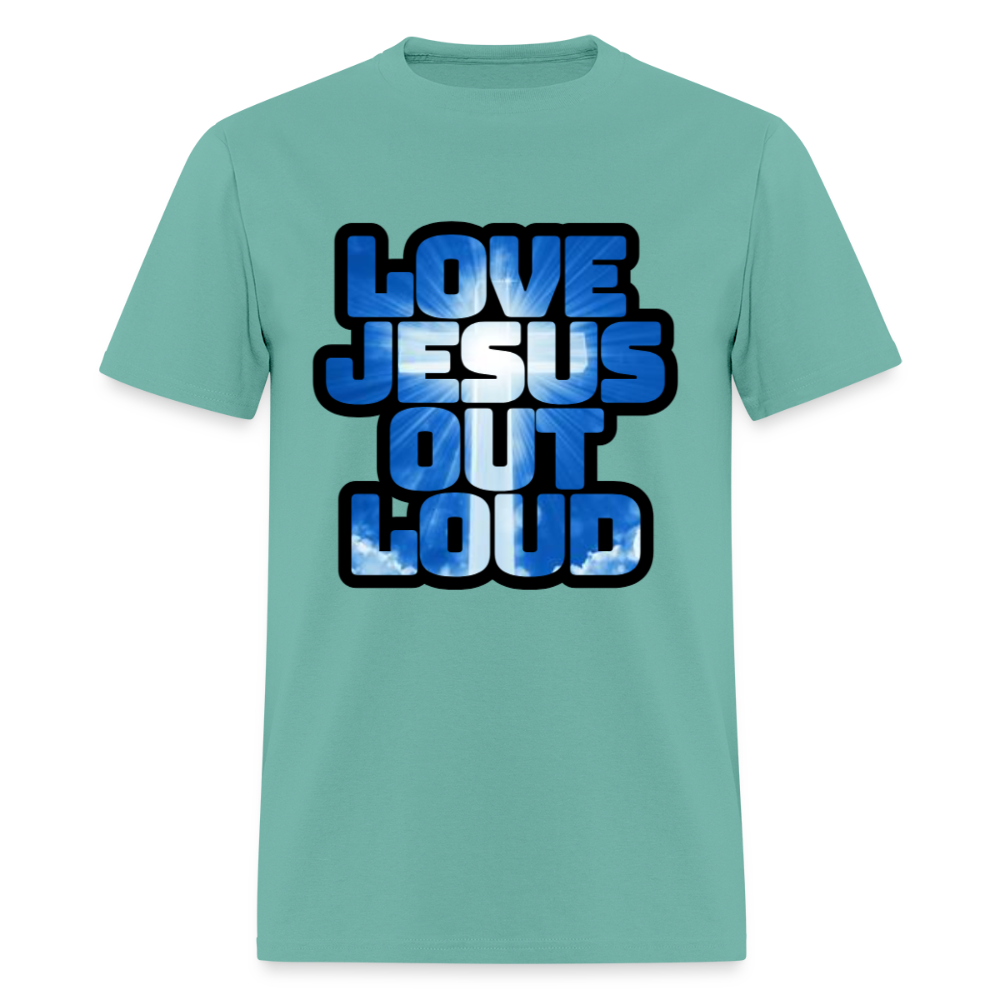 Love Jesus Out Loud - Blue and White Unisex Classic T-Shirt - aquatic