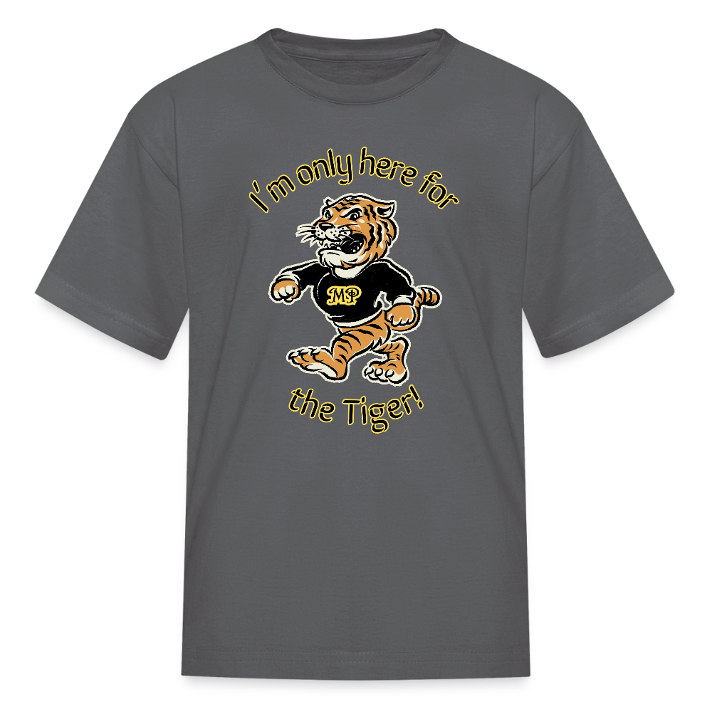Only Here for the Tiger Kids' T-Shirt - charcoal