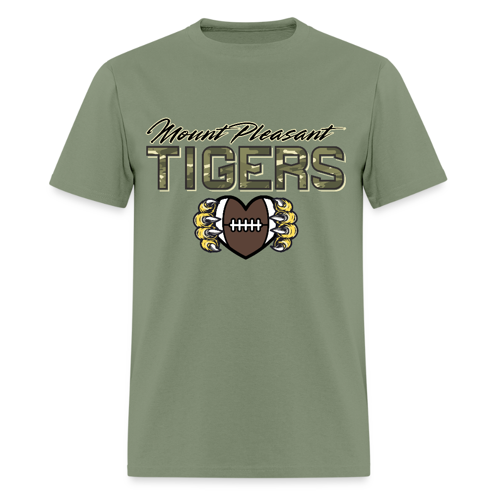 MP Tiger Camo Football Love T-Shirt | GILDAN 5000 - military green