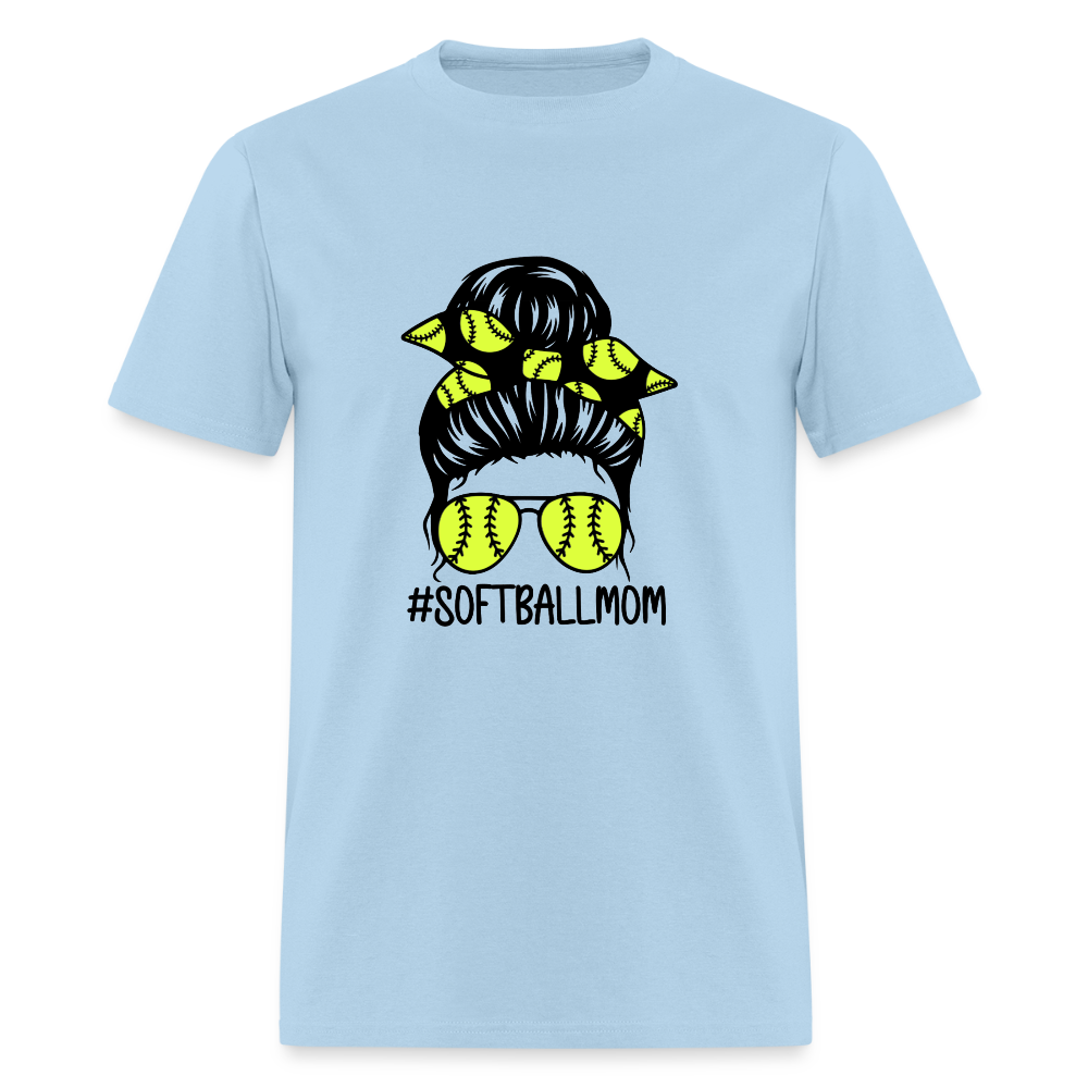 Softball Mom Bun Classic T-Shirt - powder blue