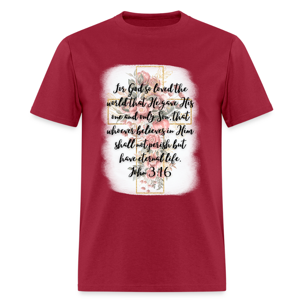 John 3:16 Cross Classic T-Shirt - dark red