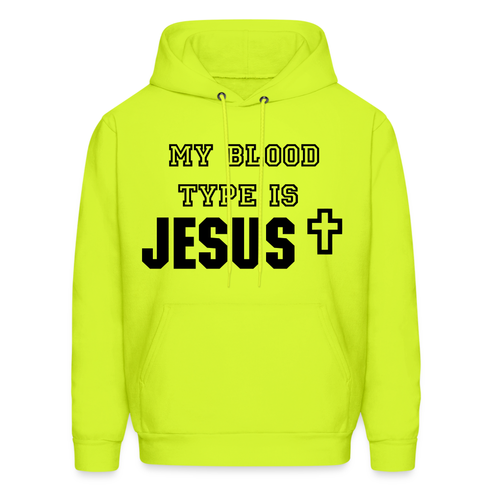 Blood type Hoodie - safety green