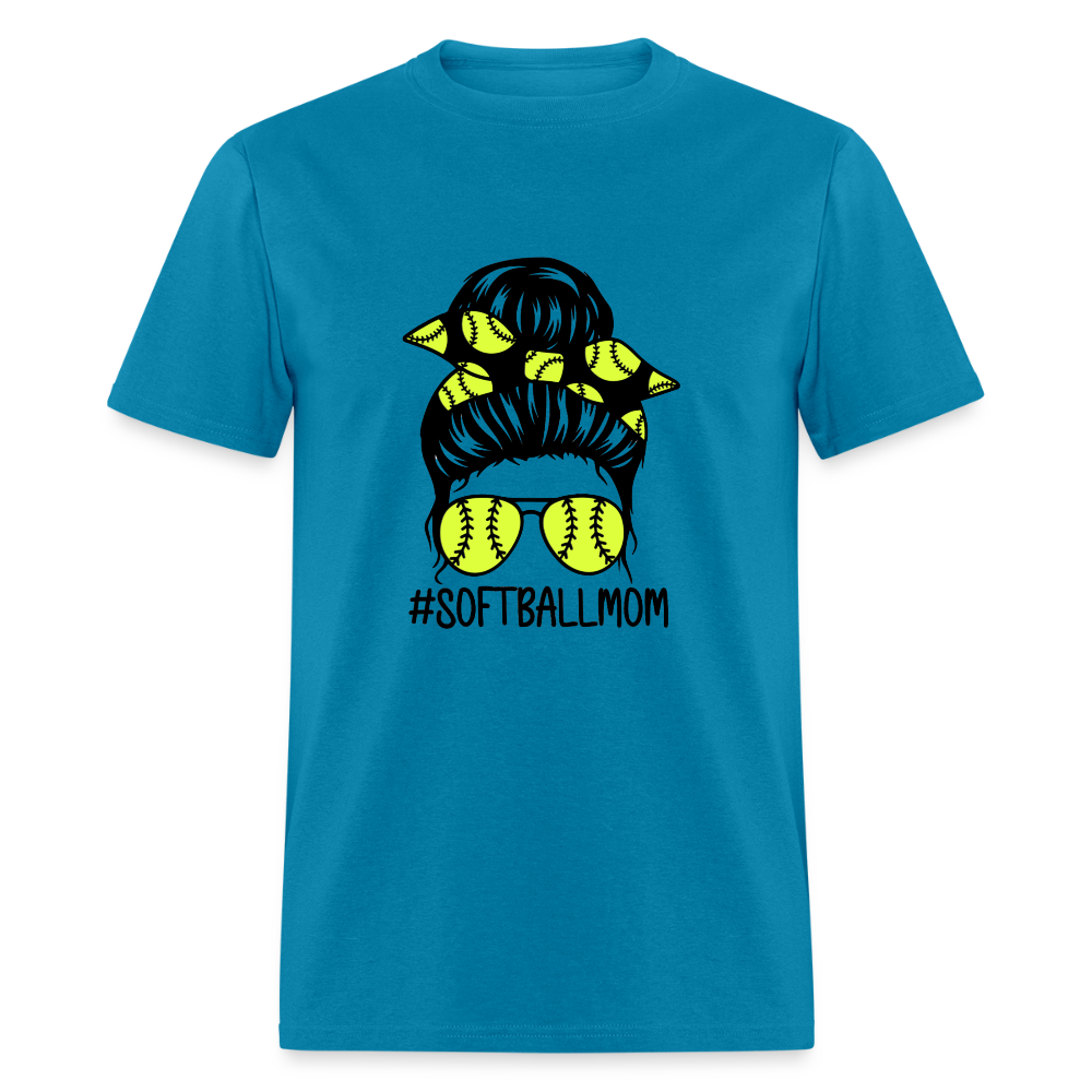 Softball Mom Bun Classic T-Shirt - turquoise