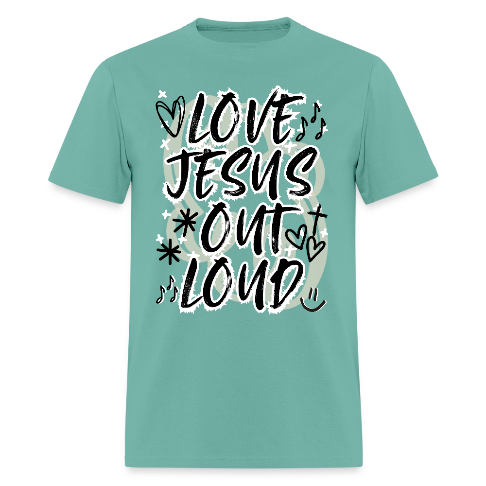 LOVE JESUS OUT LOUD DOODLE Unisex Classic T-Shirt - aquatic