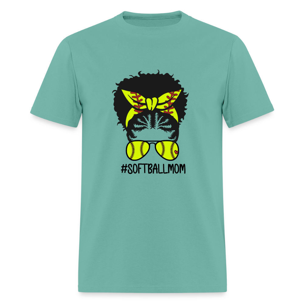 Soft Ball Mom Fro Classic T-Shirt - aquatic