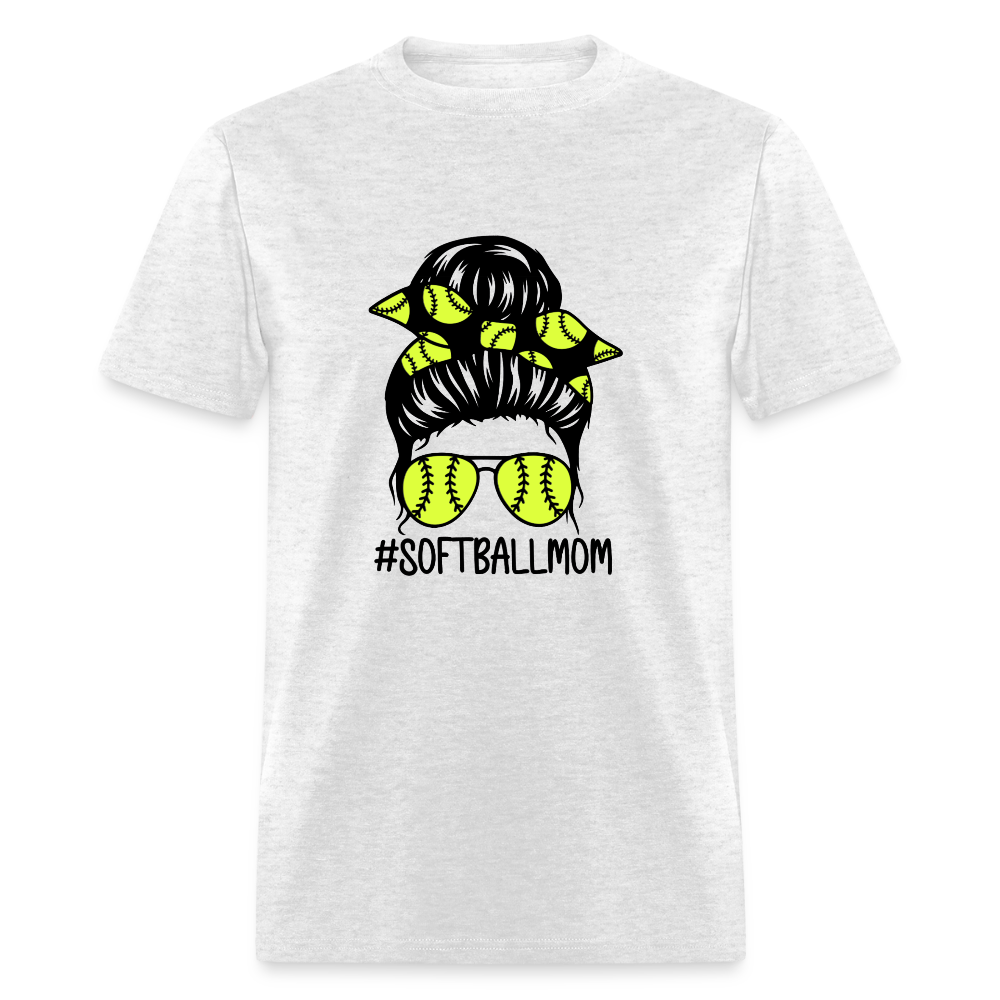 Softball Mom Bun Classic T-Shirt - light heather gray
