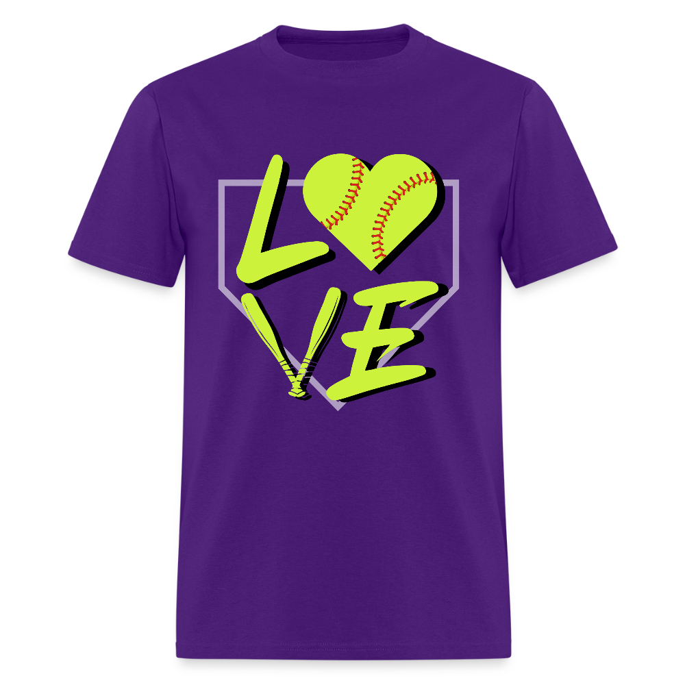 Softball LOVE Block Classic T-Shirt - purple
