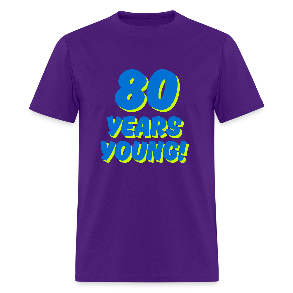 Blue 80 Years Young Unisex Classic T-Shirt - purple