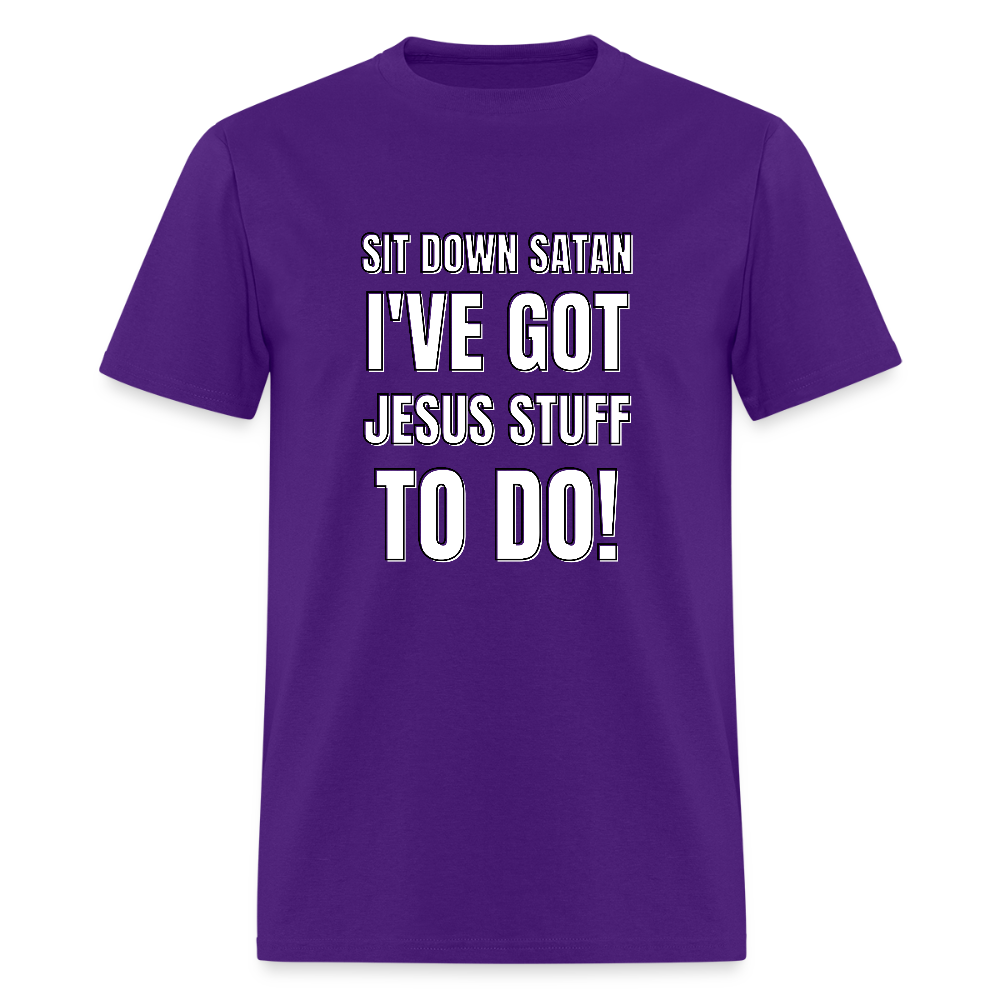 Sit Down Satan Unisex Classic T-Shirt - purple