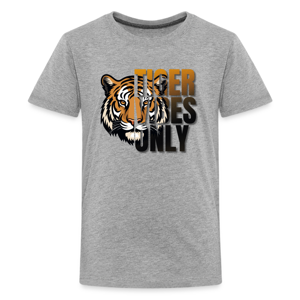 Tiger Vibes Only Kids T-Shirt - heather gray