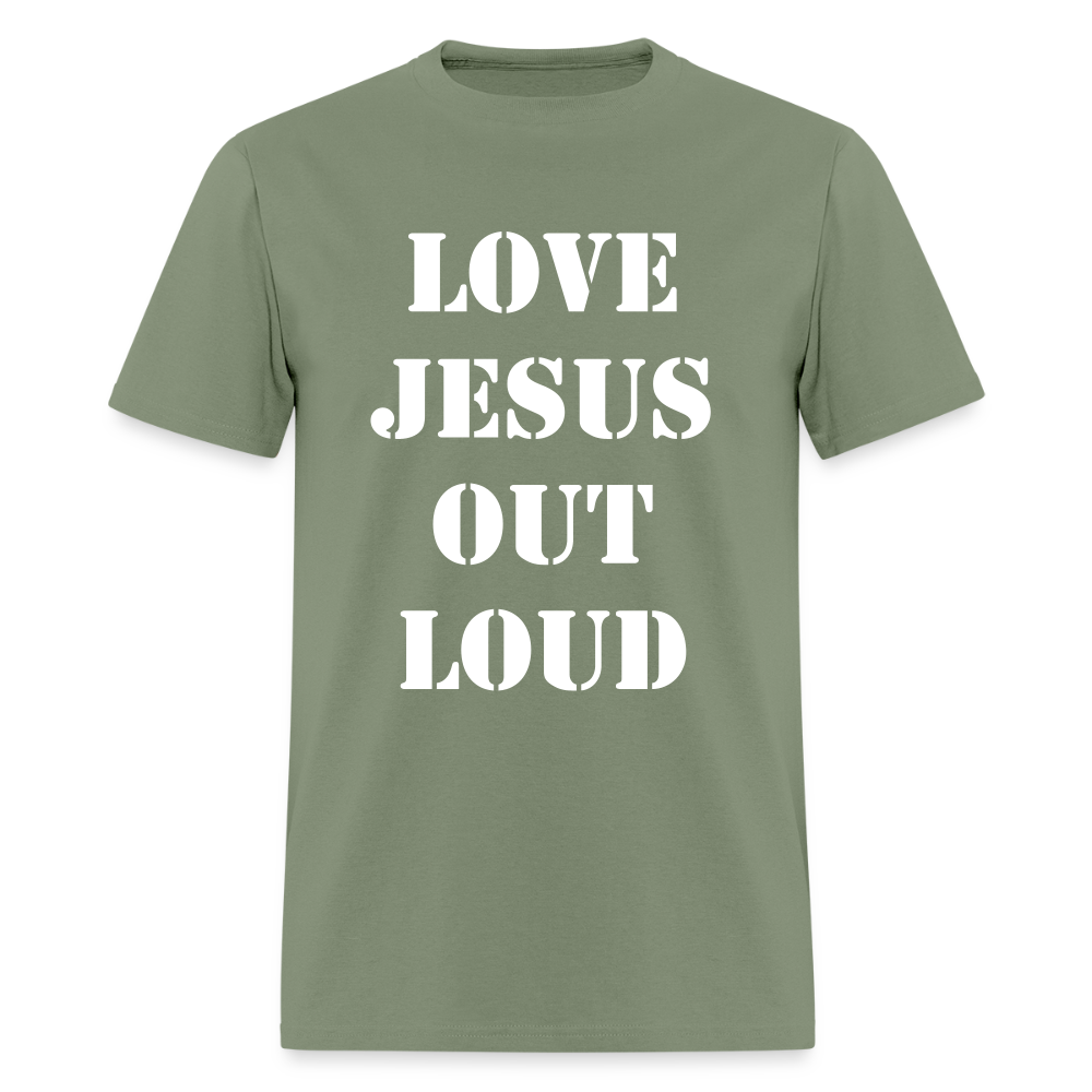 LOVE JESUS OUT LOUD STENCIL Unisex Classic T-Shirt - military green